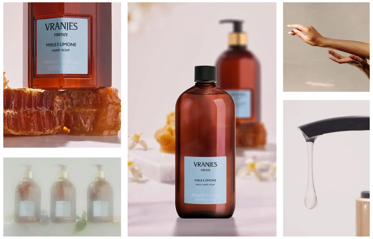 Premium Italian liquid hand wash Miele e Limone scent