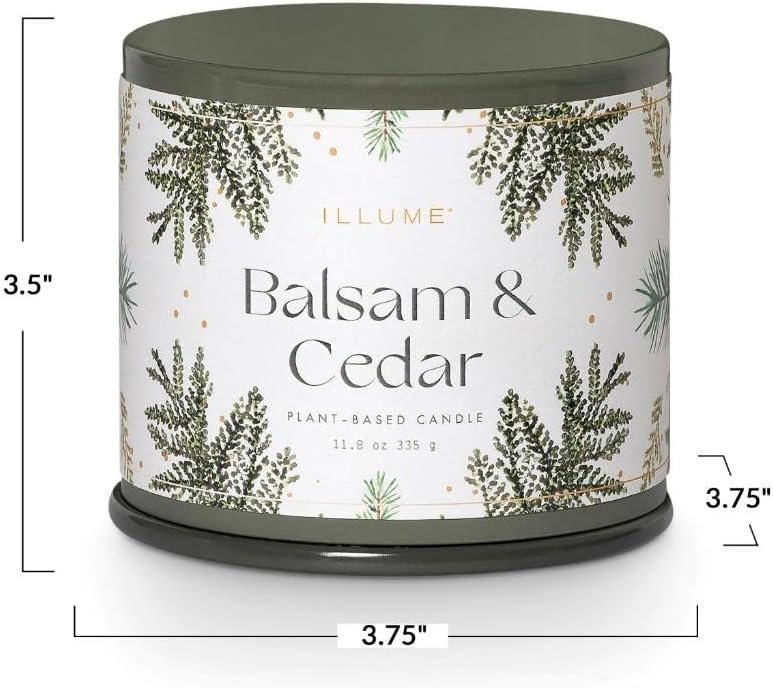 Large Soy Candle in Vanity Tin | Balsam & Cedar