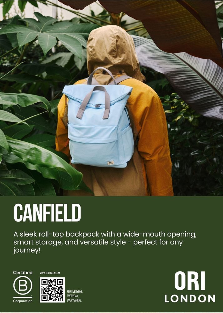 ORI LONDON Canfield B Medium Roll-Top Backpack | Avocado Green