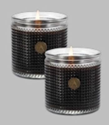 Scented Candle in Textured Glass | Smell of Espresso | Set of 2