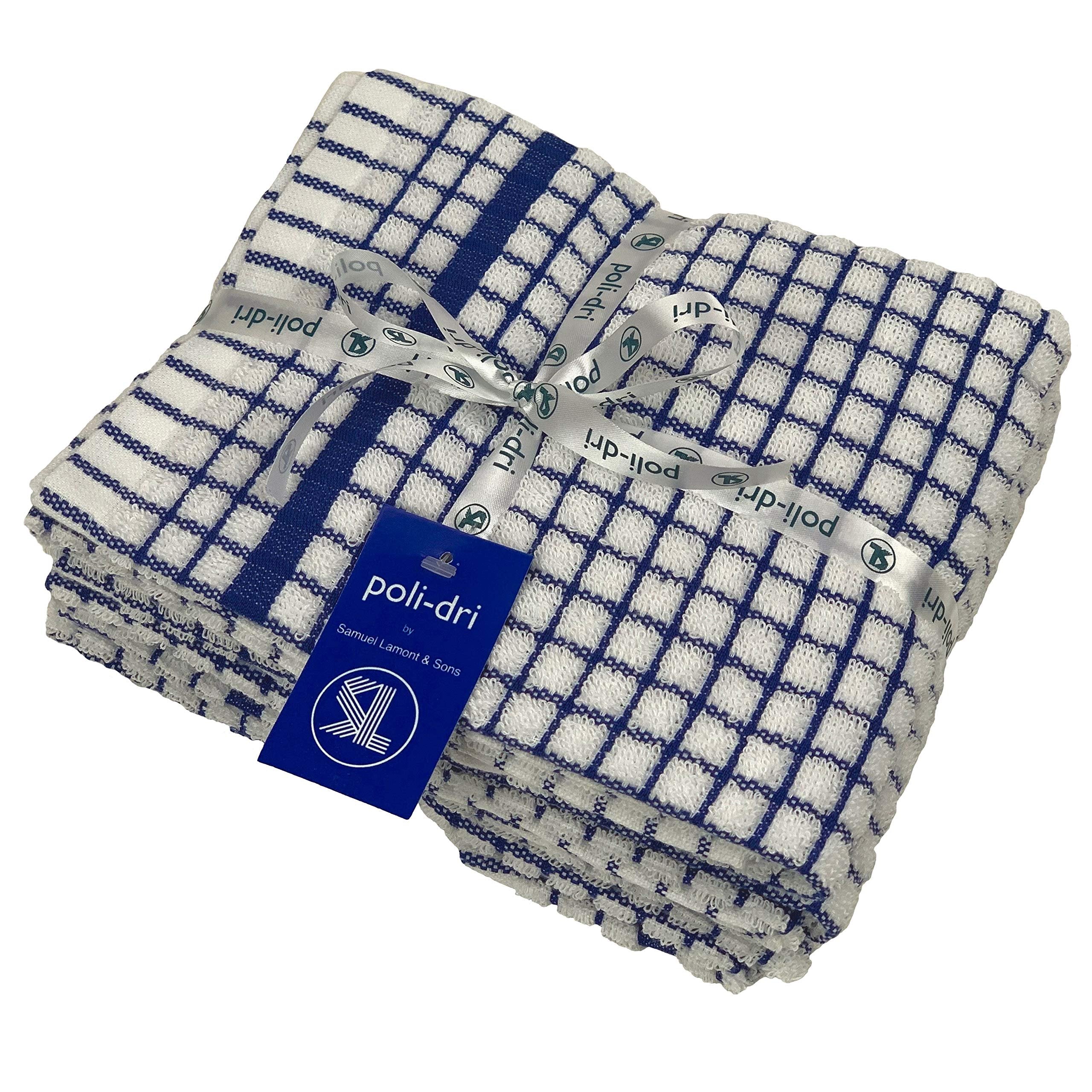 Poli-Dri Kitchen Towel Navy 3-Pack 100% Cotton by Samuel Lamont