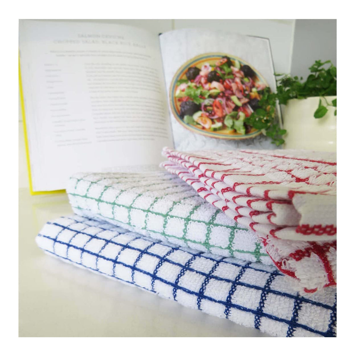 Samuel Lamont Poli-Dri Cotton Kitchen Tea Towel | Set of 6 | Green