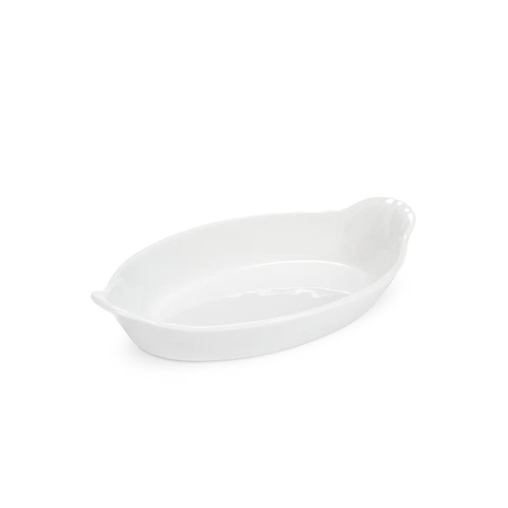 Pillivuyt Eared Oval Baking Dish in White Porcelain