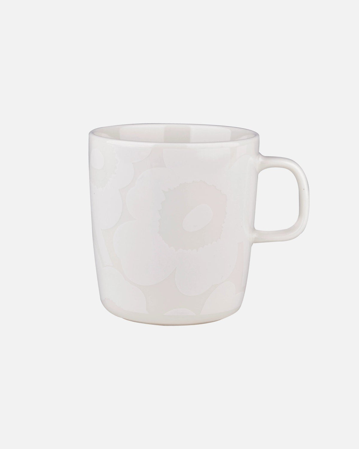 Marimekko Oiva Unikko Large Mug (14oz, White/White)