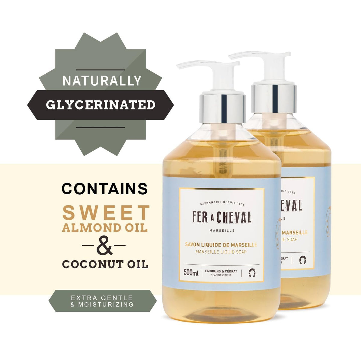 Fer a Cheval Marseille Liquid Soap Natural Vegetable Oil based | 500ml