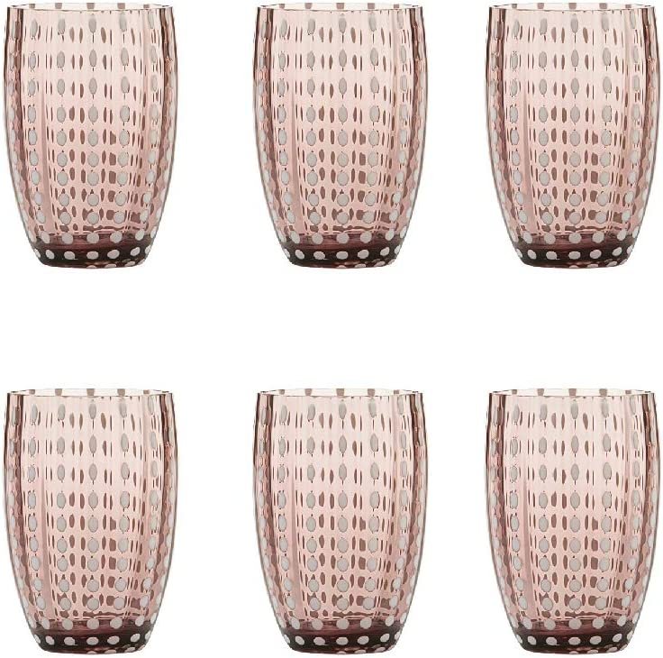 Perle Glass Tumblers (10.8oz ) | Set of 6 | Amethyst