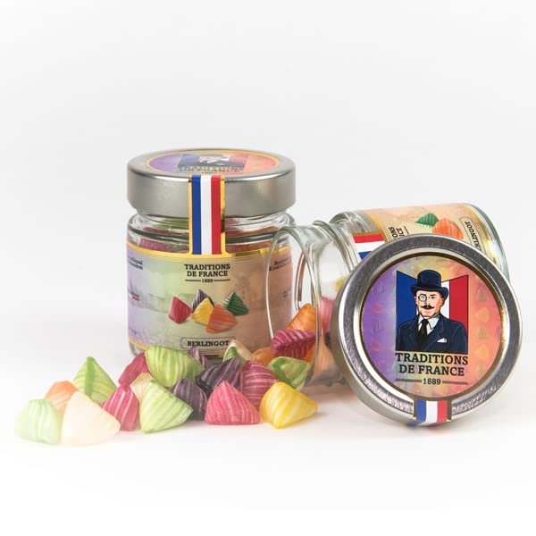 TRADITIONS DE FRANCE French Old Fashioned Hand Made Hard Candy in Gift Jars | Set of 2