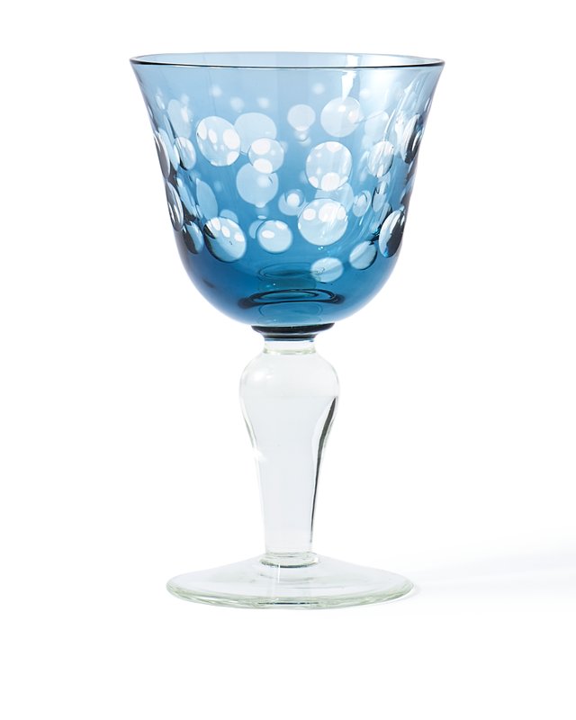 PolsPotten Blue Cuttings Multicolor Wine Glass