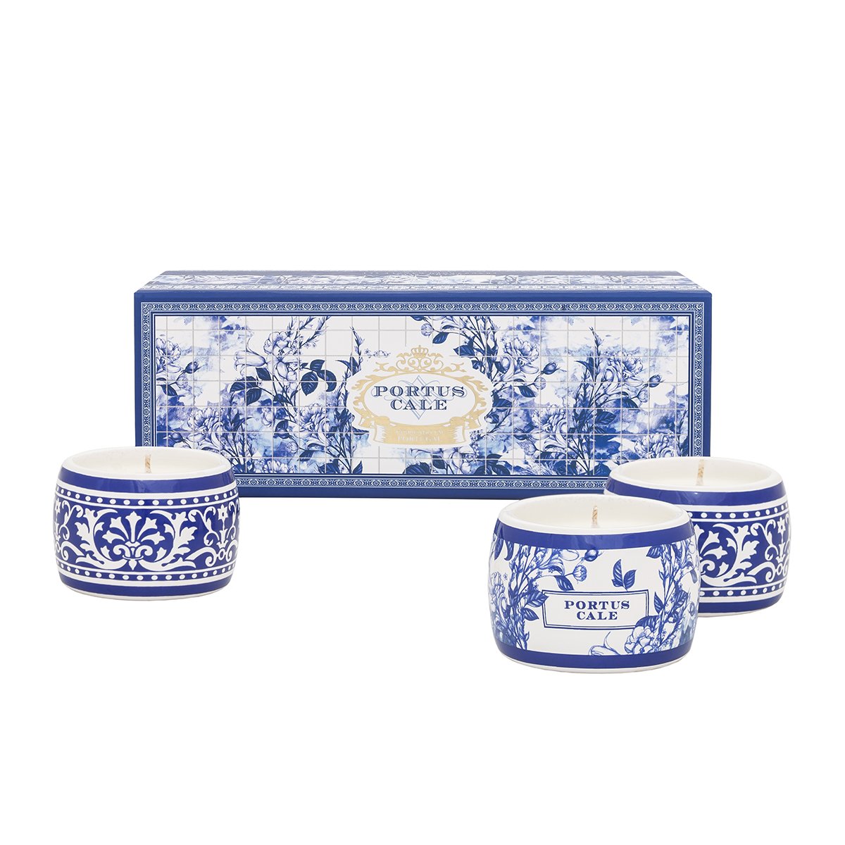 Portus Cale Gold & Blue Scented Candle Tealight Set | Pink Pepper & Jasmine