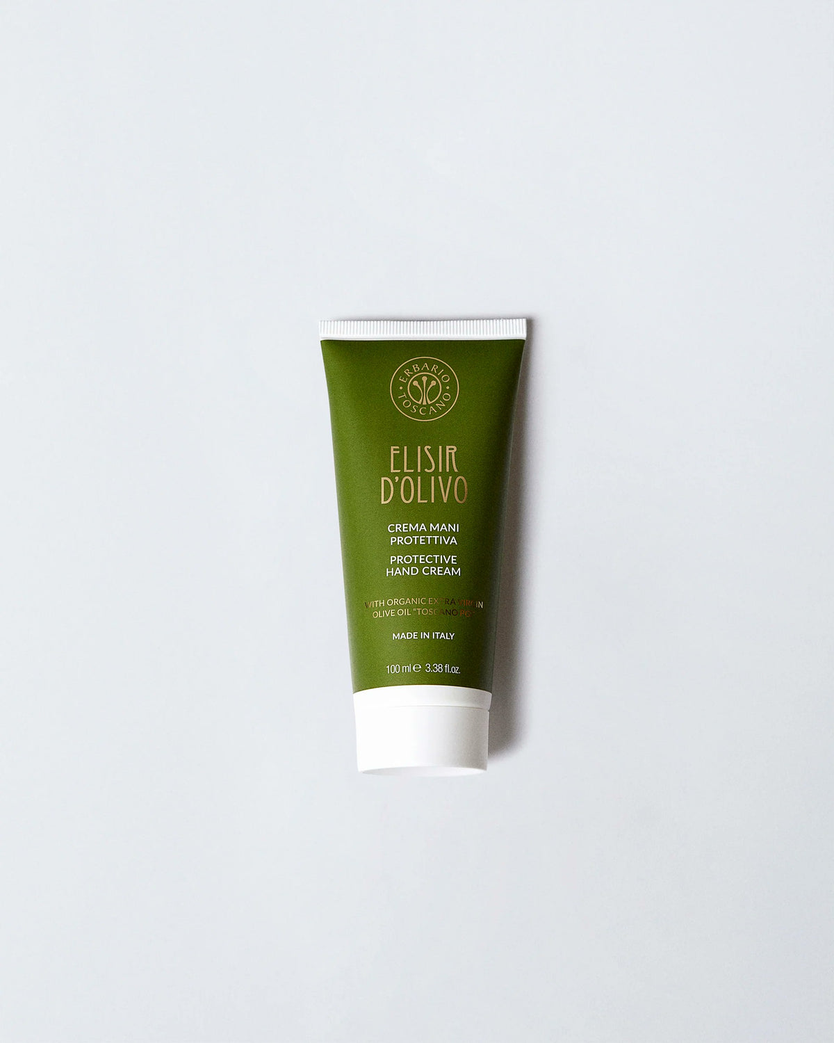 Erbario Toscano Elisir d'Olivo hand cream tube detail Tuscan olive
