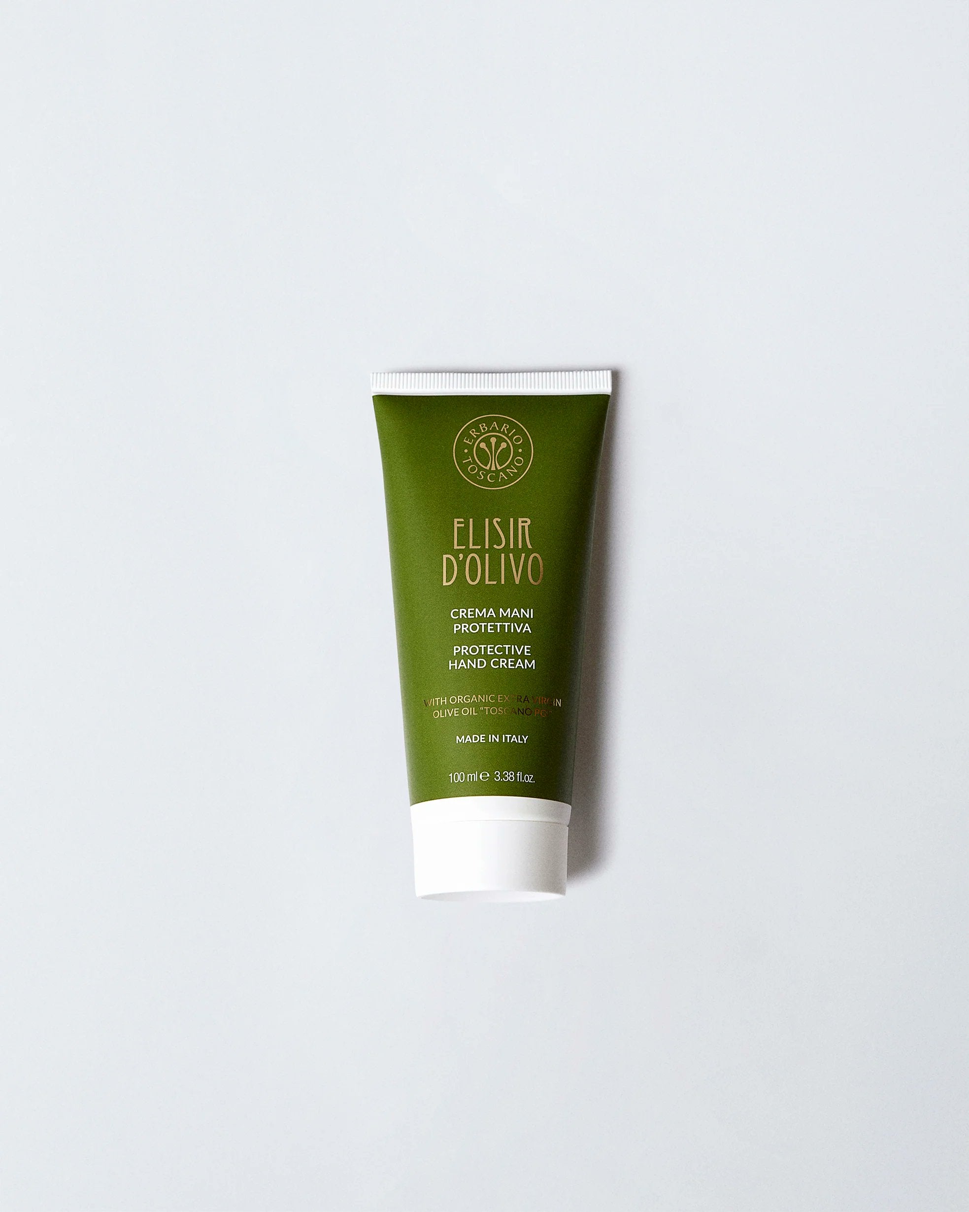 Erbario Toscano Elisir d'Olivo hand cream tube detail Tuscan olive
