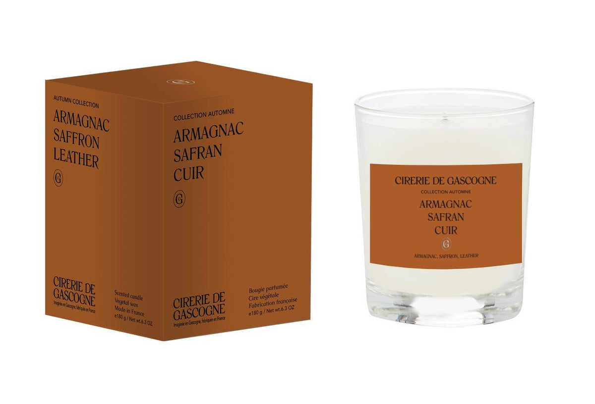 Scented Soy Candle | Armagnac, Saffron, Leather Blend Fragrance (Armagnac, Safran & Cuir)