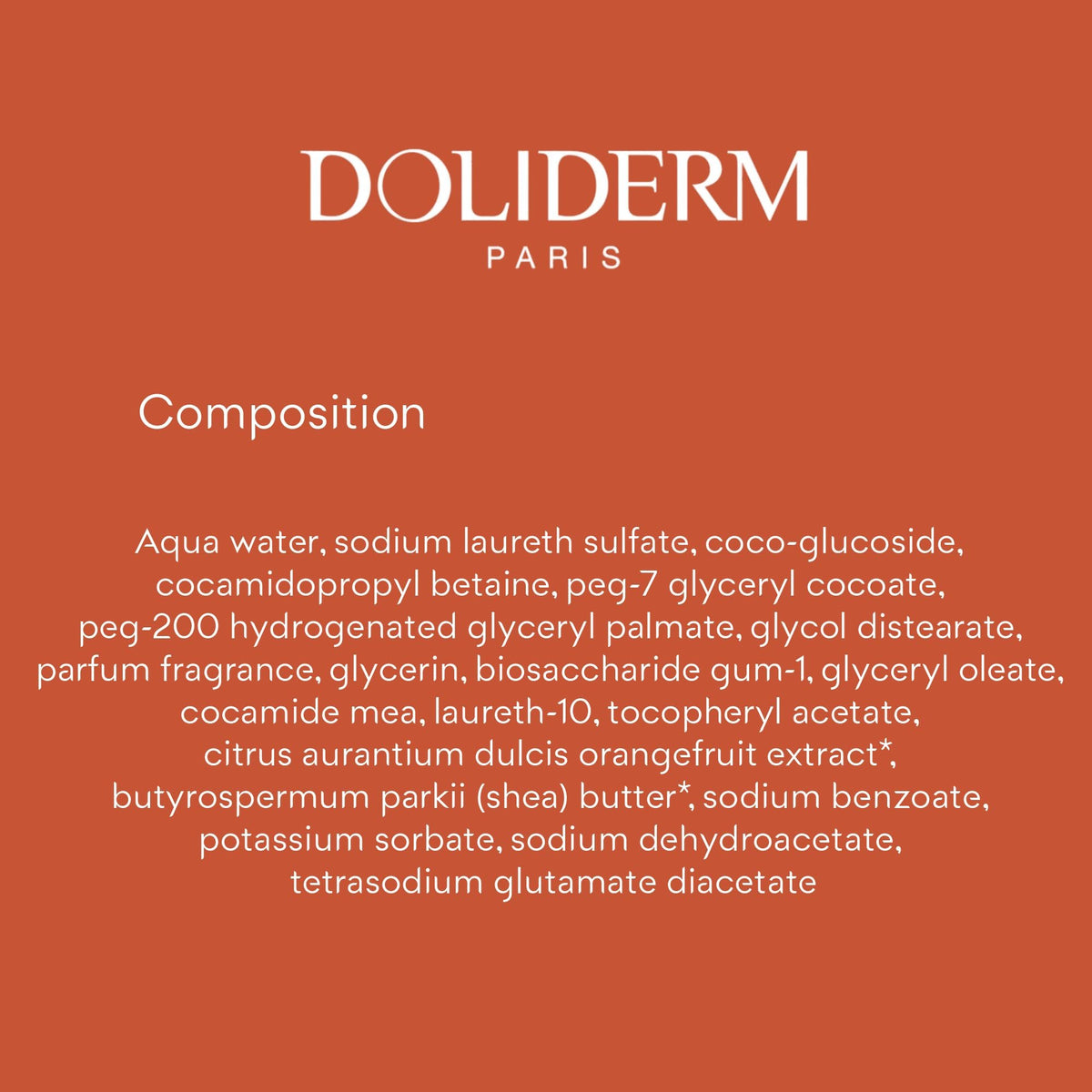 Doliderm Paris - Creamy Shower Gel, 33.8 Fl Oz (Orange Scent)