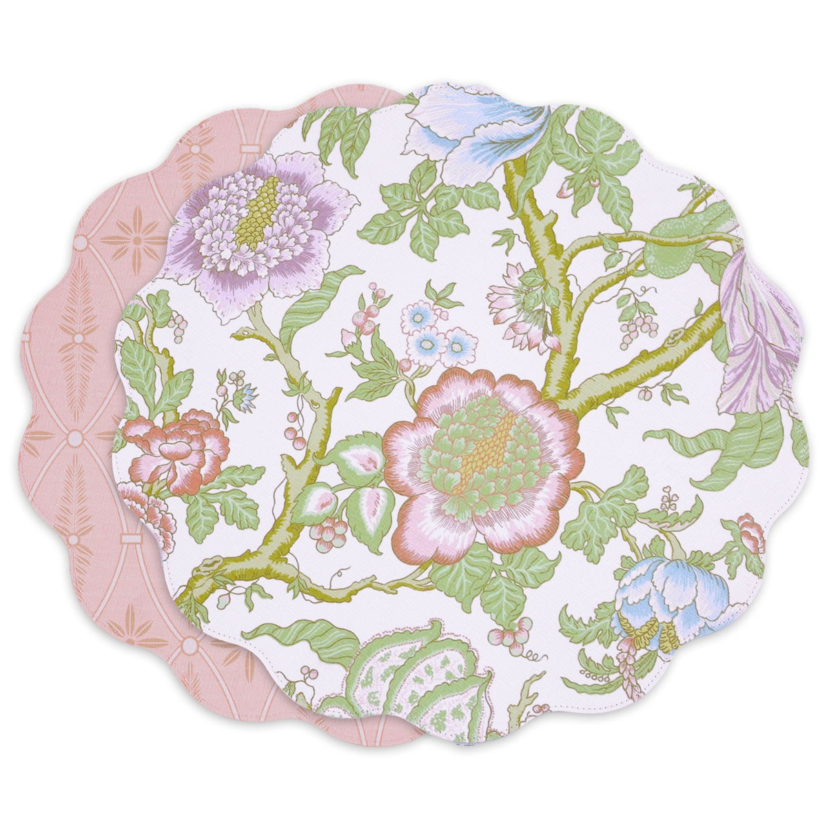 Beatriz Ball Placemats VIDA Blooms & Branches 4-Set Reversible Round
