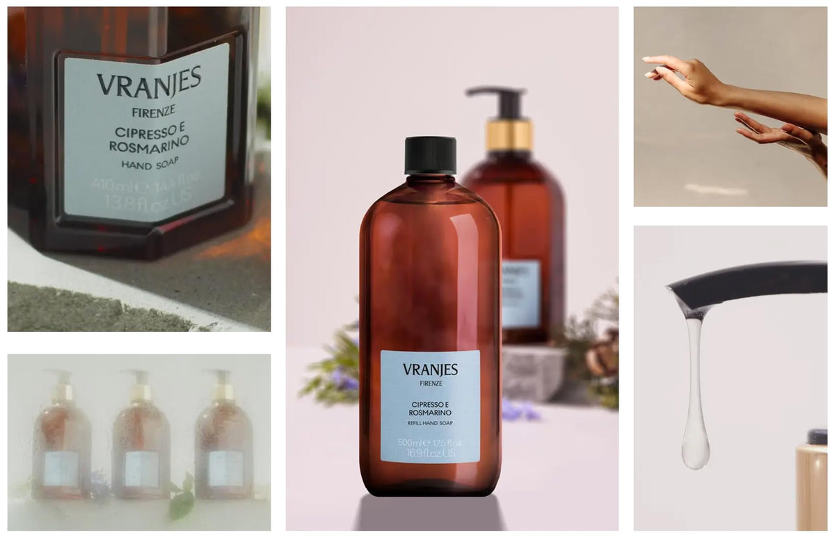 Premium Italian liquid hand wash Cipresso e Rosmarino with refill