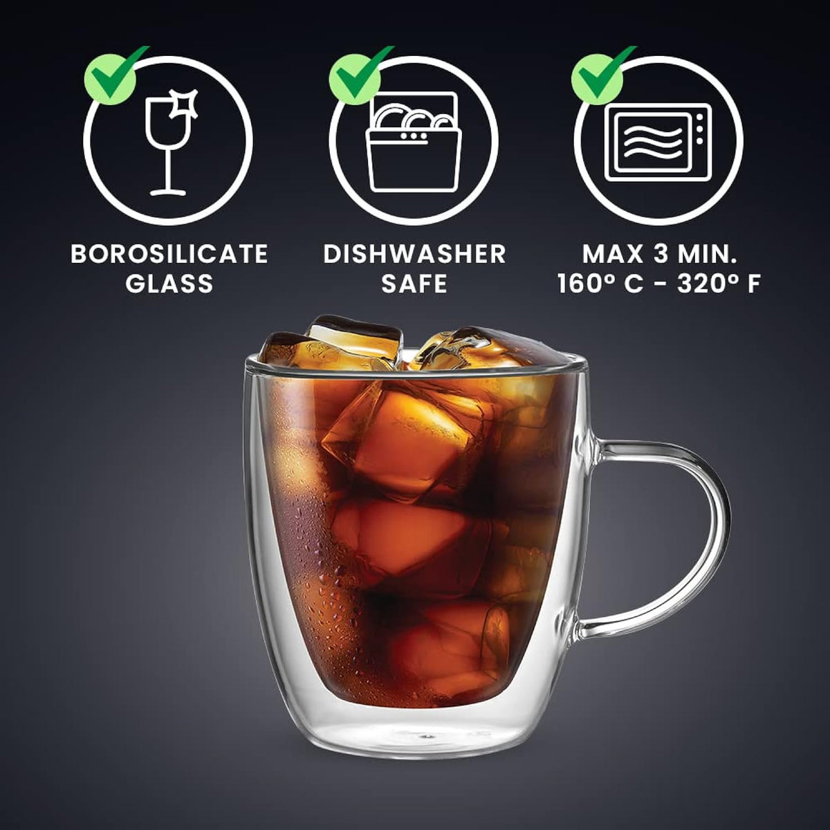 Bialetti Capri Double Wall Borosilicate Glass Cups | Set of 2