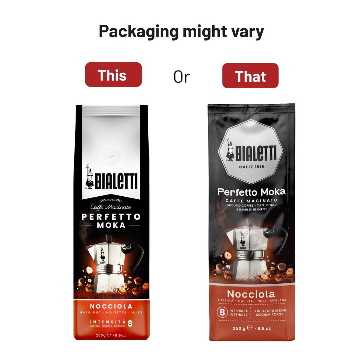 Bialetti Perfetto Moka Ground Coffee | Aroma-Saving Valve | 8.8 oz