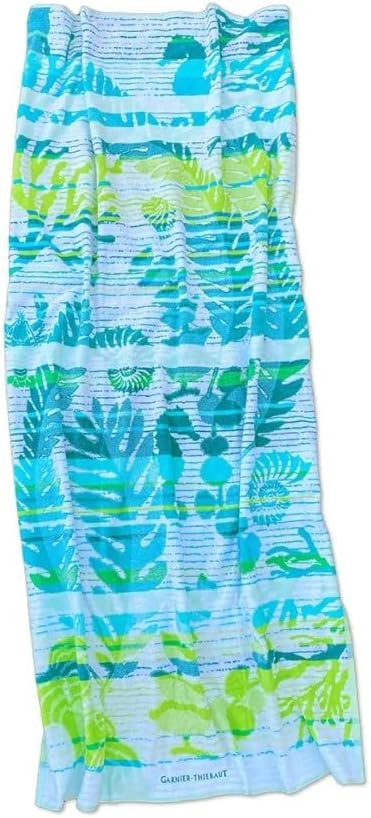 Garnier-Thiebaut Sous La Mer Aqua Beach Towel 39"X71", 100Cmx180Cm, 100% Cotton