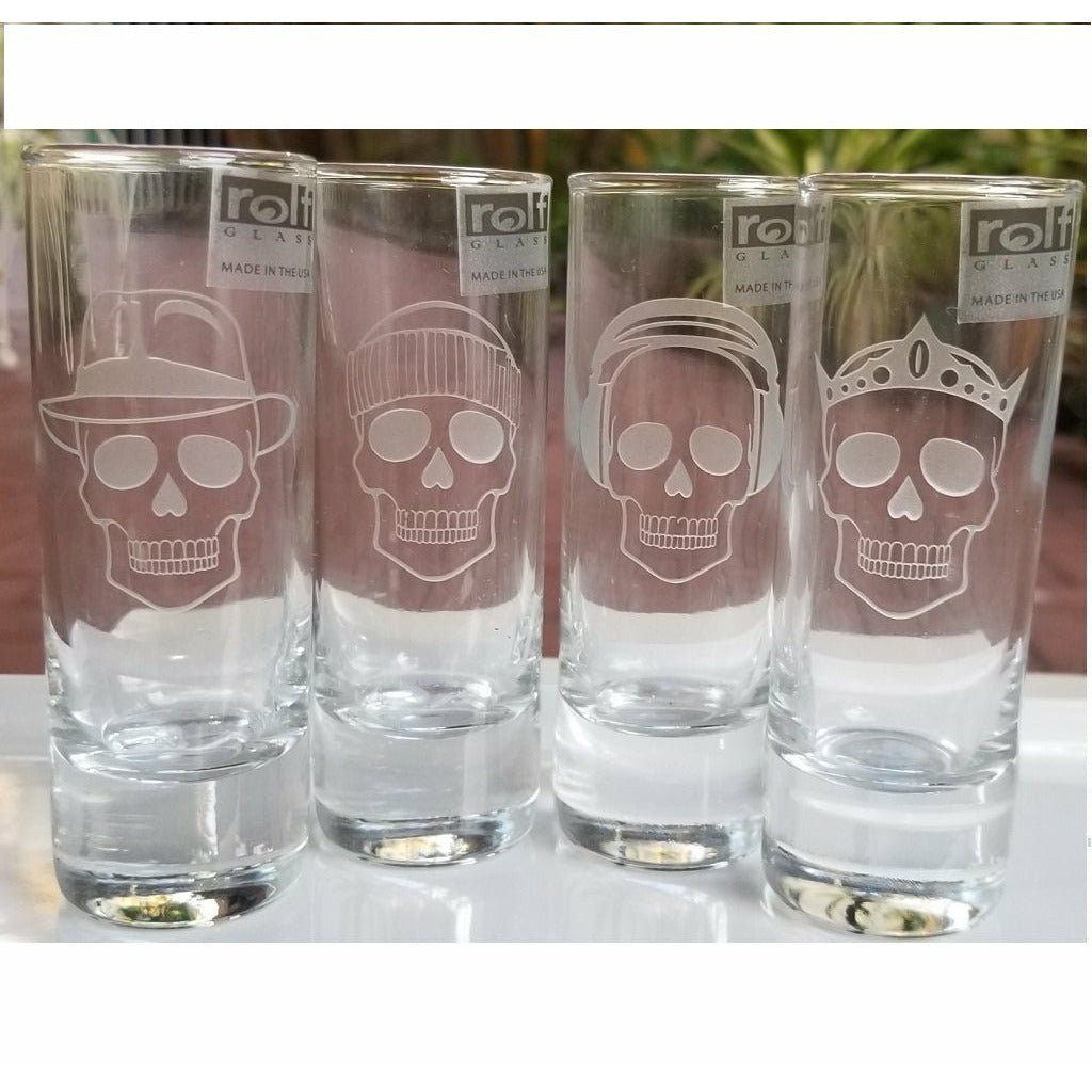 Cordial Shot Glasses Skull 4 Pieces Party Celebration Shot Glasses Liquor Beverage Whiskey Home Entertainment 2.0 oz - Home Decors Gifts online | Fragrance, Drinkware, Kitchenware & more - Fi