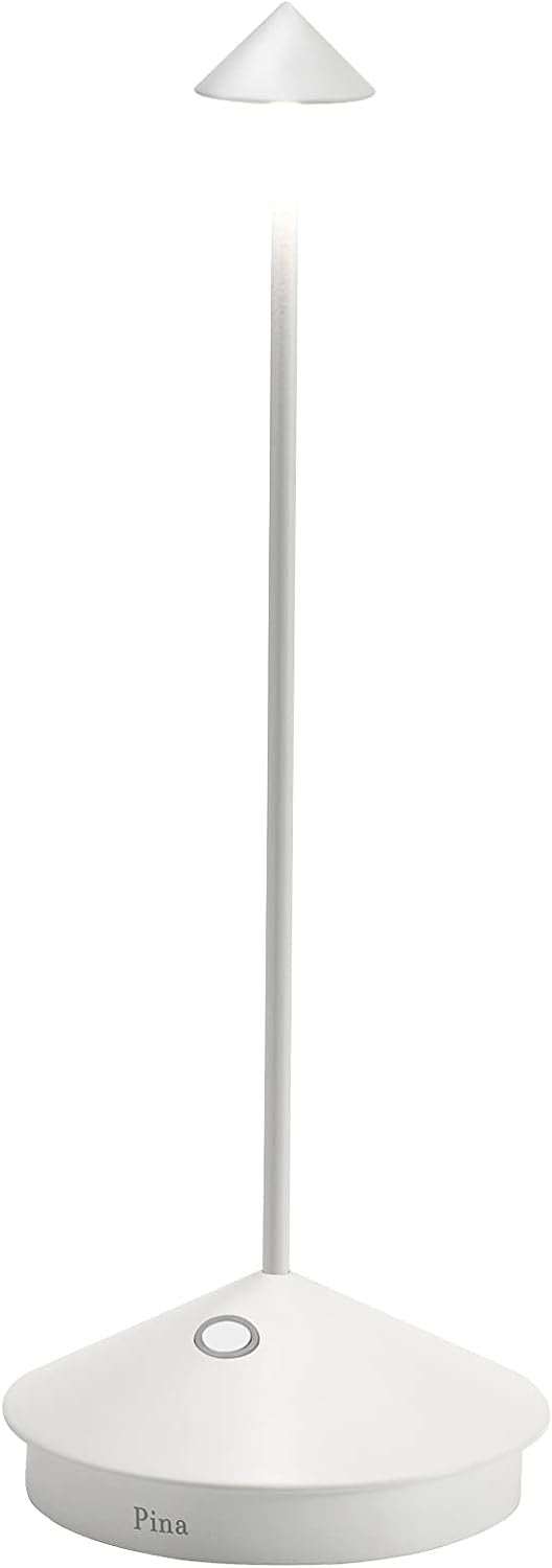 Zafferano Pina Pro LED Table Lamp in Aluminum Indoor/Outdoor | White