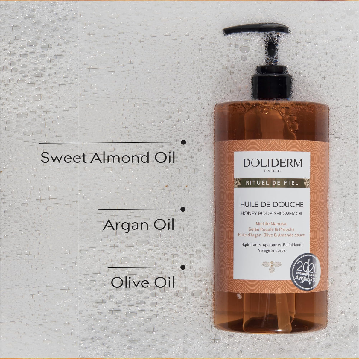 Doliderm Paris - Rituel de Miel - Honey Creamy Shower Gel, 33.8 Fl Oz Nourishing & Gentle Honey Soap for Radiant Skin