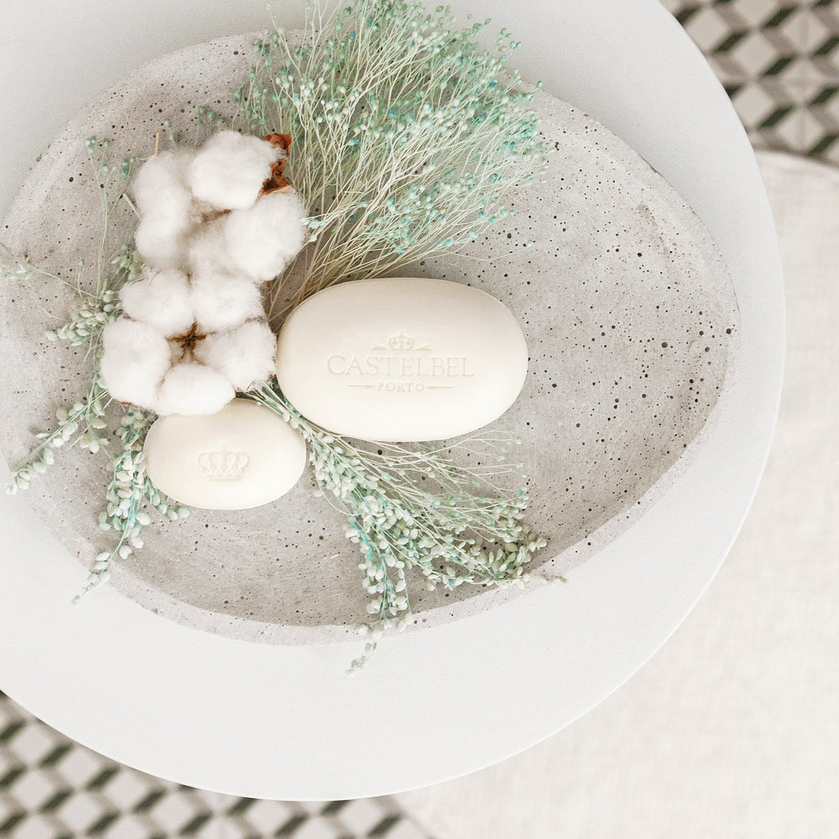 Castelbel Cotton Flower Gift-Set 250ml Diffuser - 60g Hand-Cream 150g Soap Bar