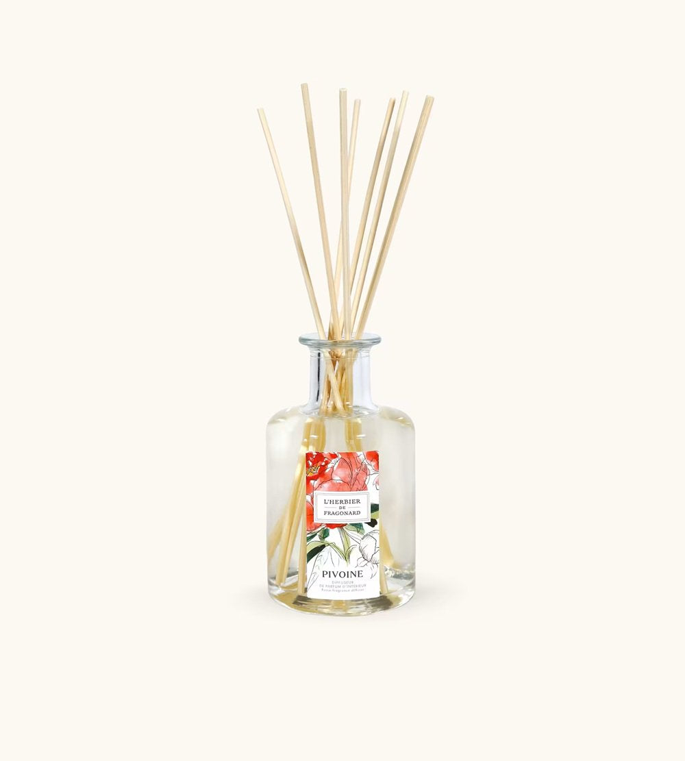 Fragonard Pivoine Diffuser bottle with rattan reeds