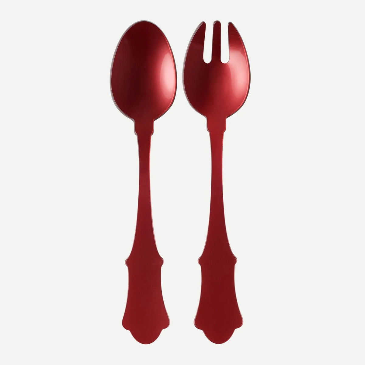 Old Fashion Honorine Salad Serving Spoon Set | Red