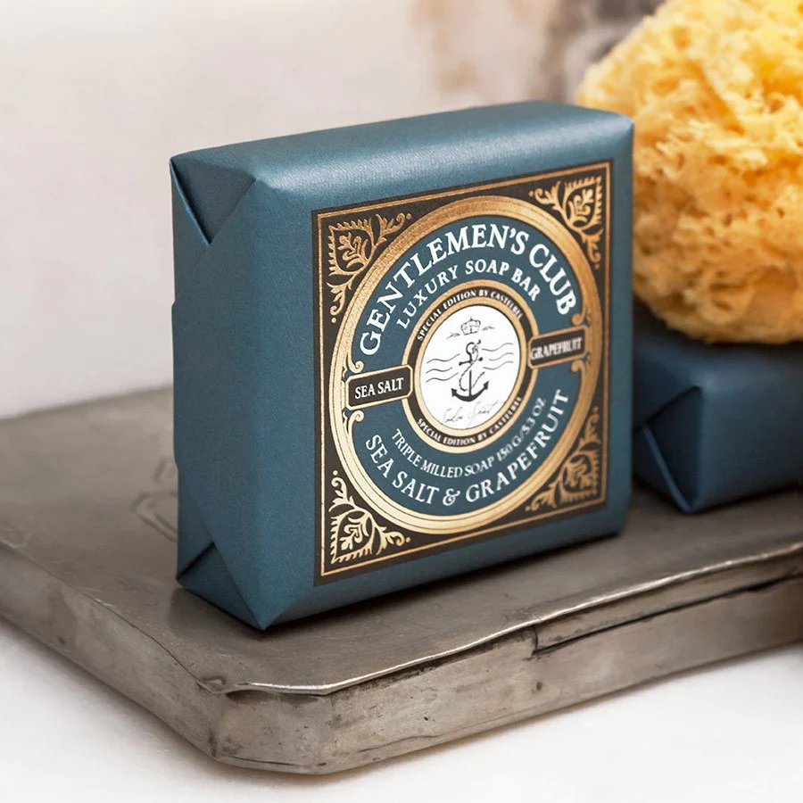 Castelbel Gentlemen's Club Sea Salt & Grapefruit 150g Luxury Triple Milled Soap Bar from Portugal