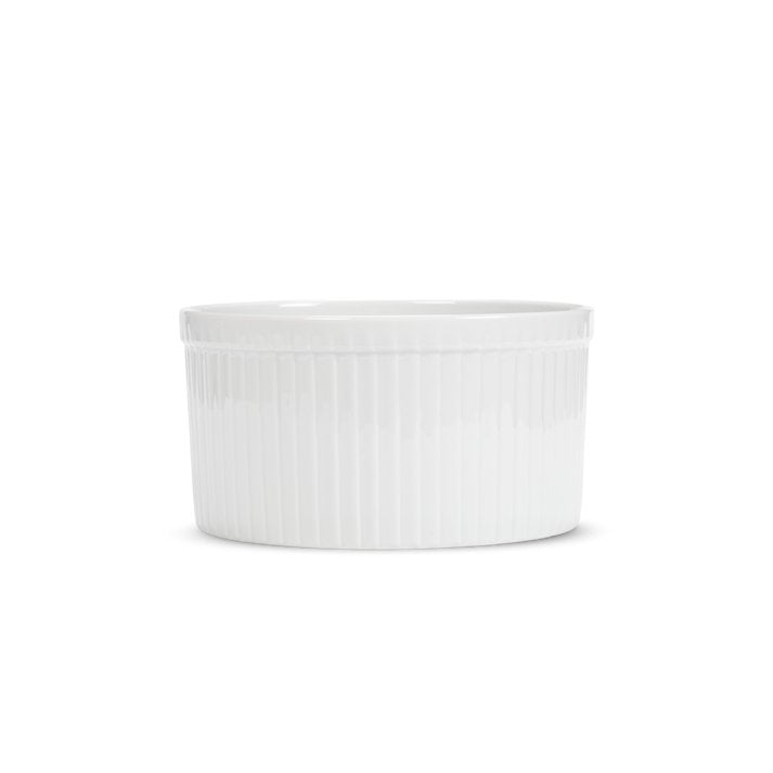 Pillivuyt Deep Classic Pleated Souffle Dish 4-Cup, 5.5"D White Porcelain