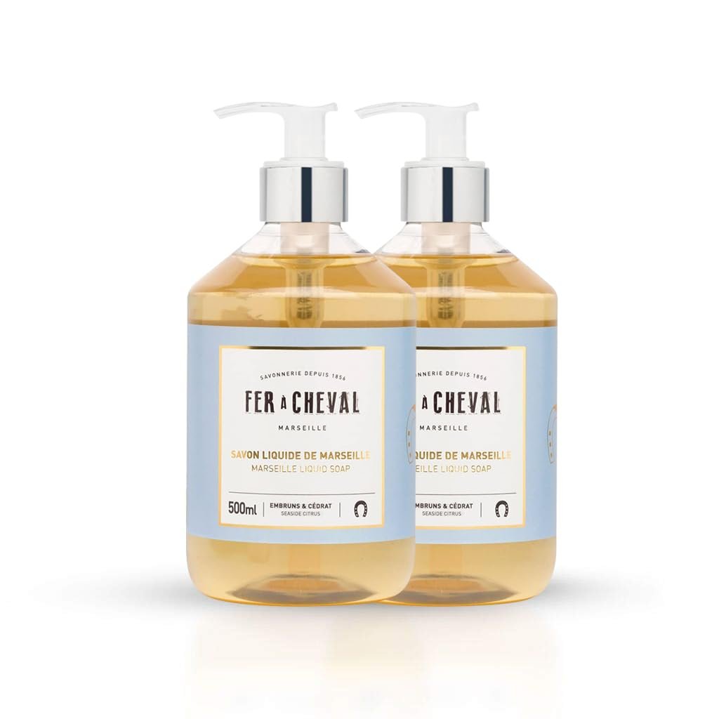 SEASIDE CITRUS Marseille Liquid Soap Natural Vegetable Oil based | 500ml (Set of 2)