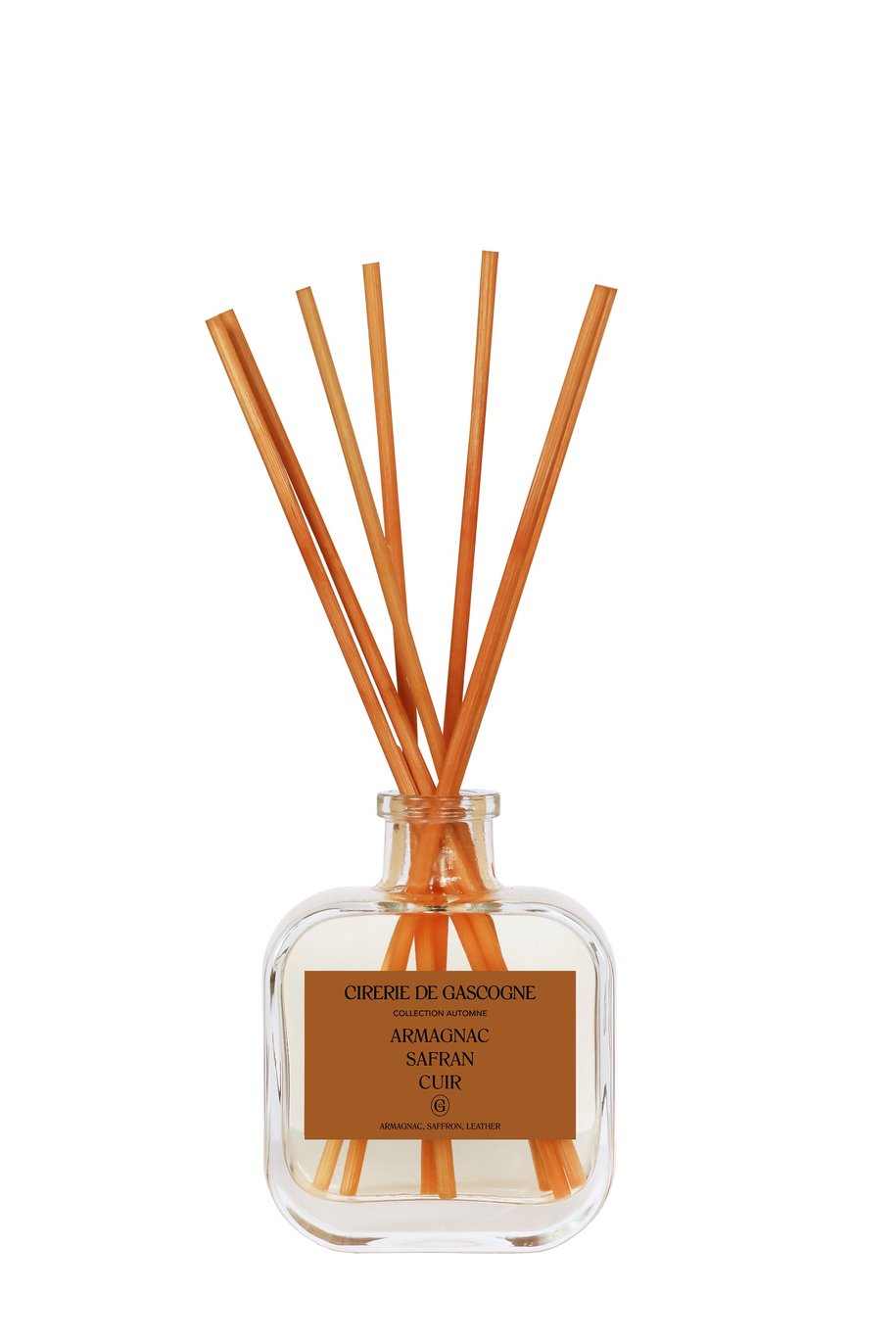 Cirerie de Gascogne Reed Diffuser, Armagnac Saffron Leather - Long Lasting Home Fragrance 200ml
