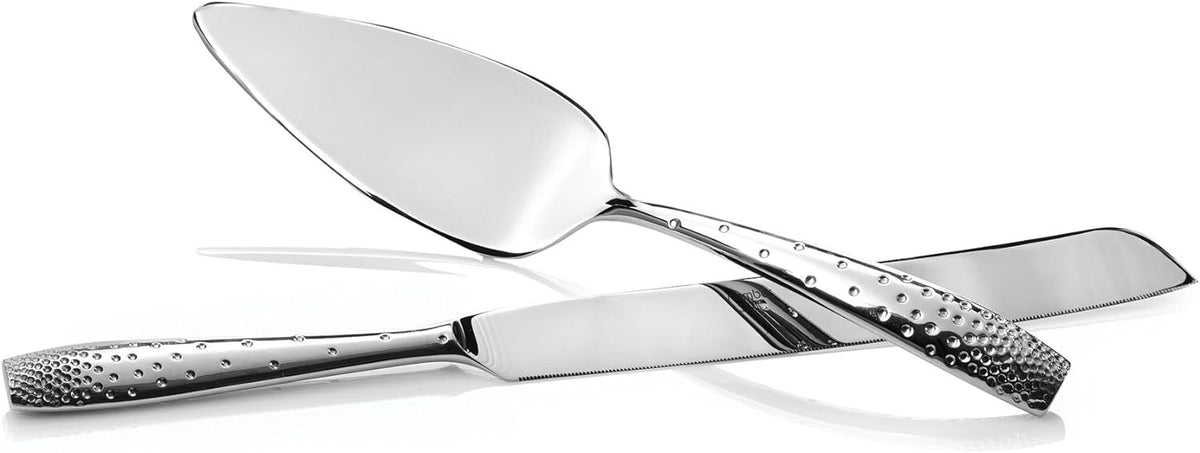 Nambe Dazzle Cake Knife and Server Set in Stainless Steel