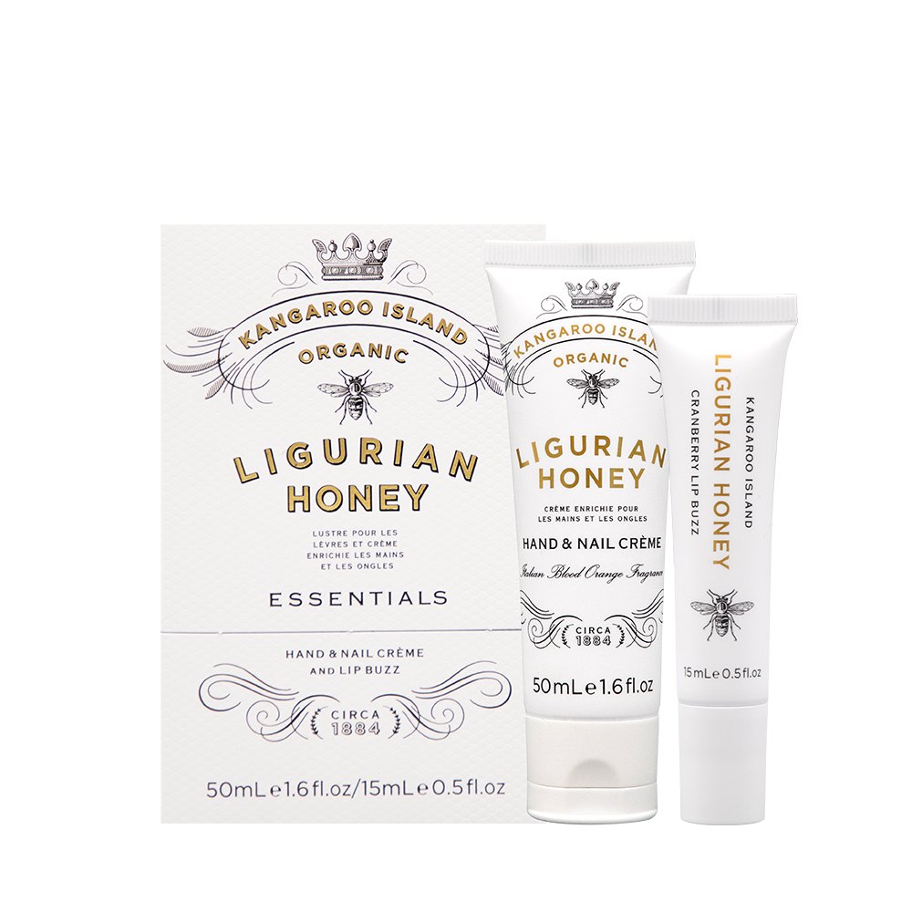 Maine Beach Ligurian Honey Essentials Set hand cream and lip balm
