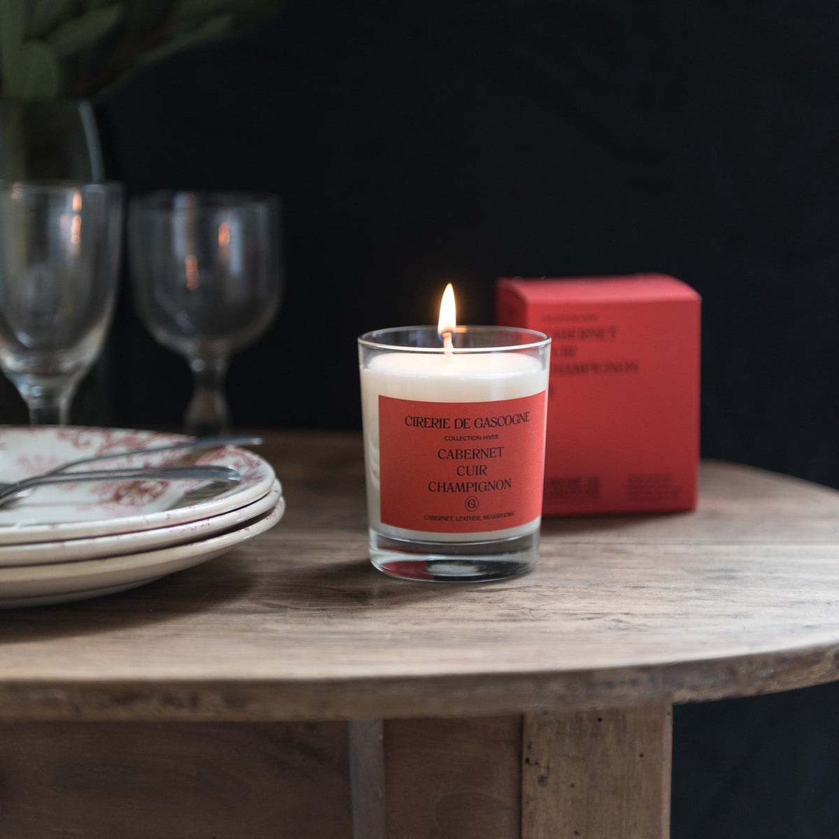 Scented Soy Candle | Cabernet, Leather, Mushrooms Blend Fragrance (Cabernet, Cuir, Champignon)