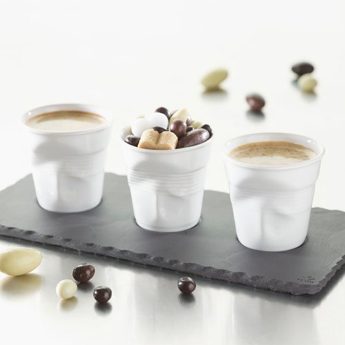 Revol Froisses Espresso Crumple Tumbler (Set of 2) White Porcelain