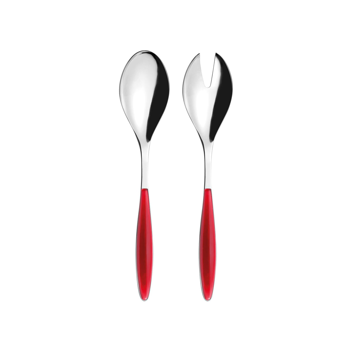 Guzzini Feeling Salad Server Set Cutlery Red 9.8" Stainless Steel