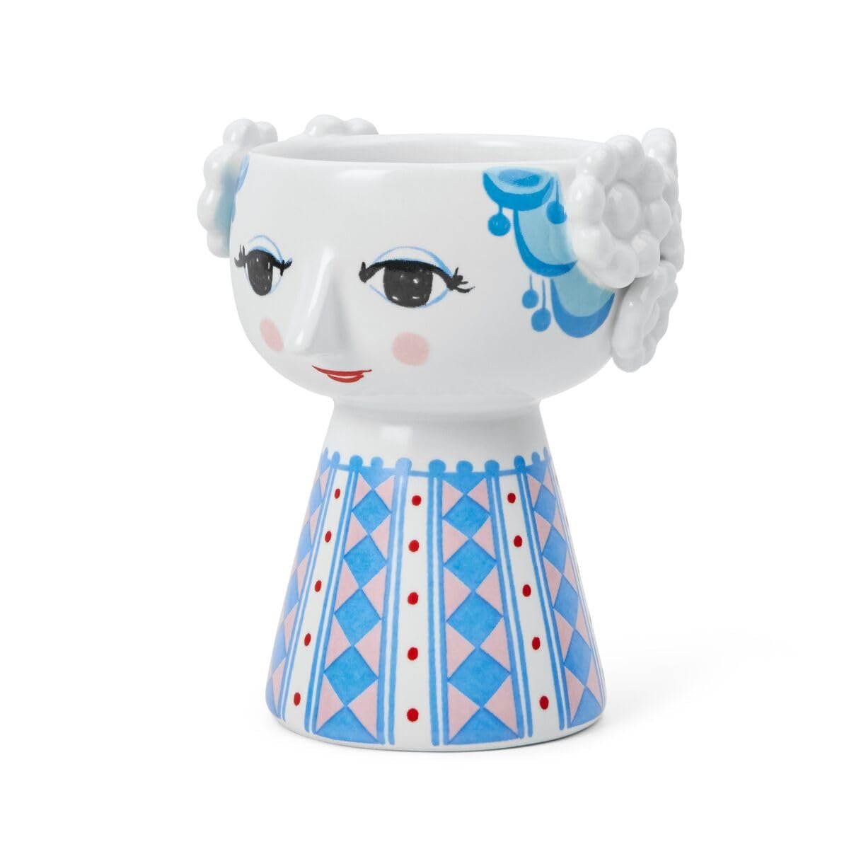 Scandinavian Blue Eva Candleholder Hand-Painted