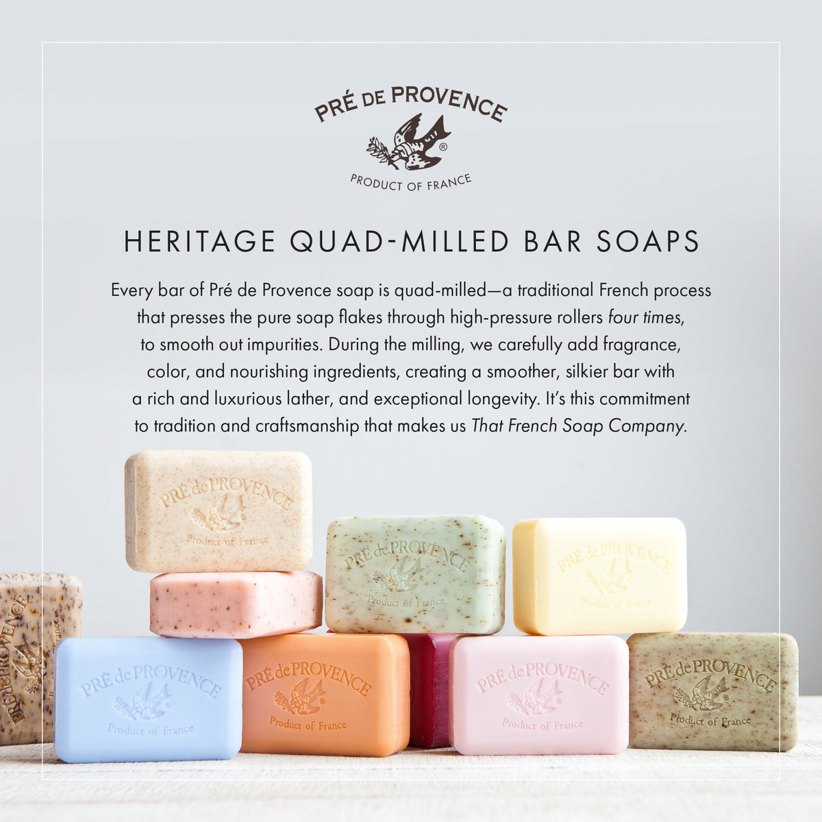 Pre de Provence Rose Petal Soap Bar Quad-Milled Shea Butter