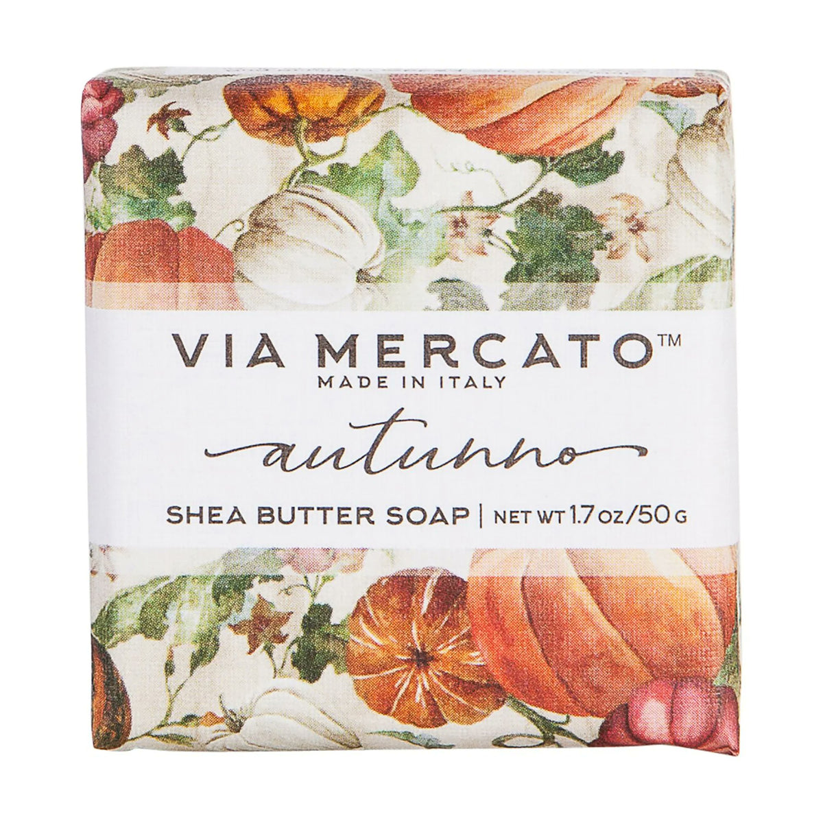 Via Mercato Autumn Soap Gift Set of 4 | Pumpkin, Cider, Caramel & Leaves