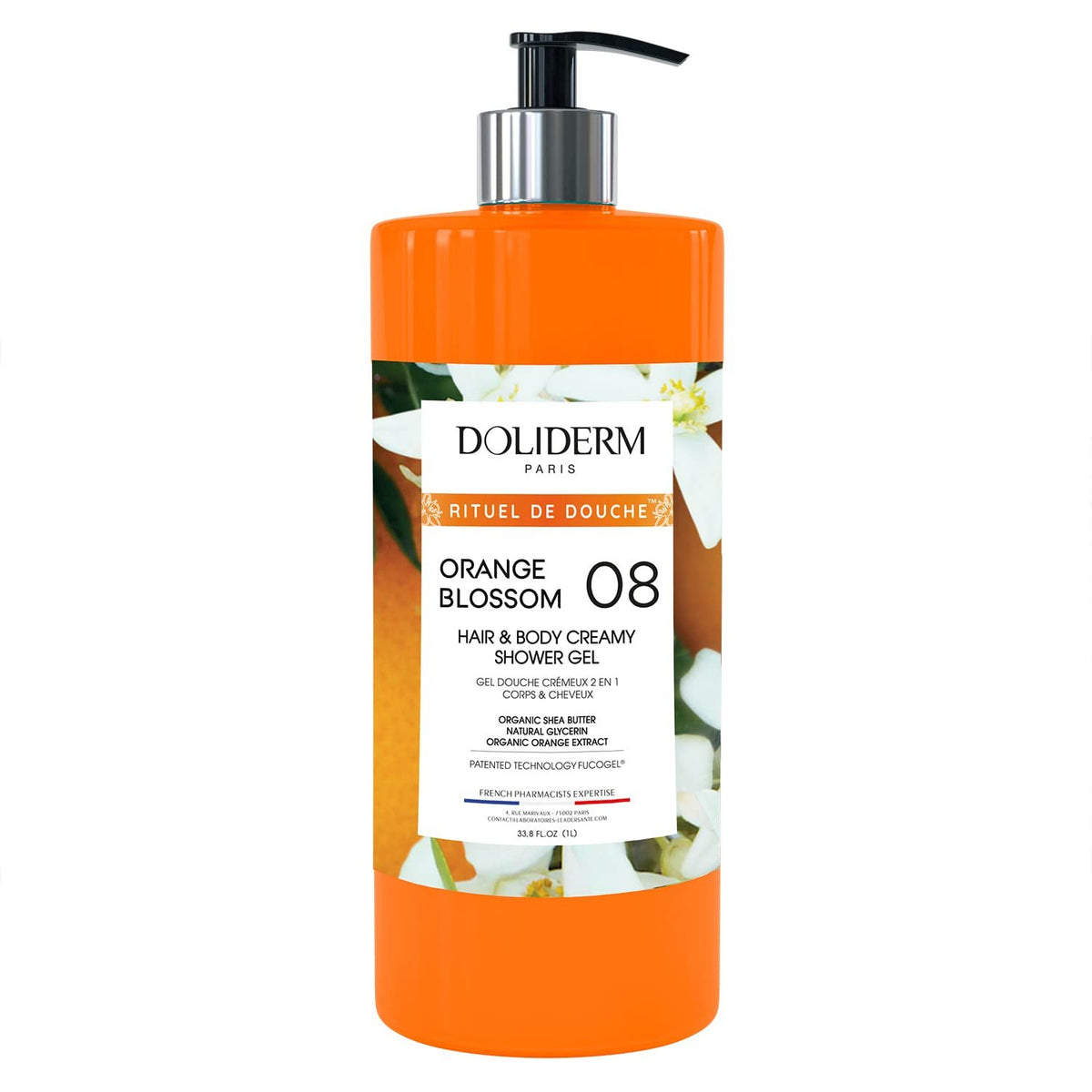 Doliderm Paris - Creamy Shower Gel, 33.8 Fl Oz (Orange Scent)