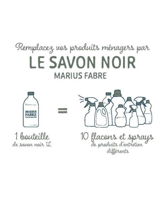 Marius Fabre Olive Oil Liquid Black Soap | Unscented | All-Purpose Cleaner | 1L