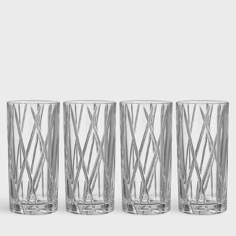Orrefors City Highball Glasses set of 4 in crystal