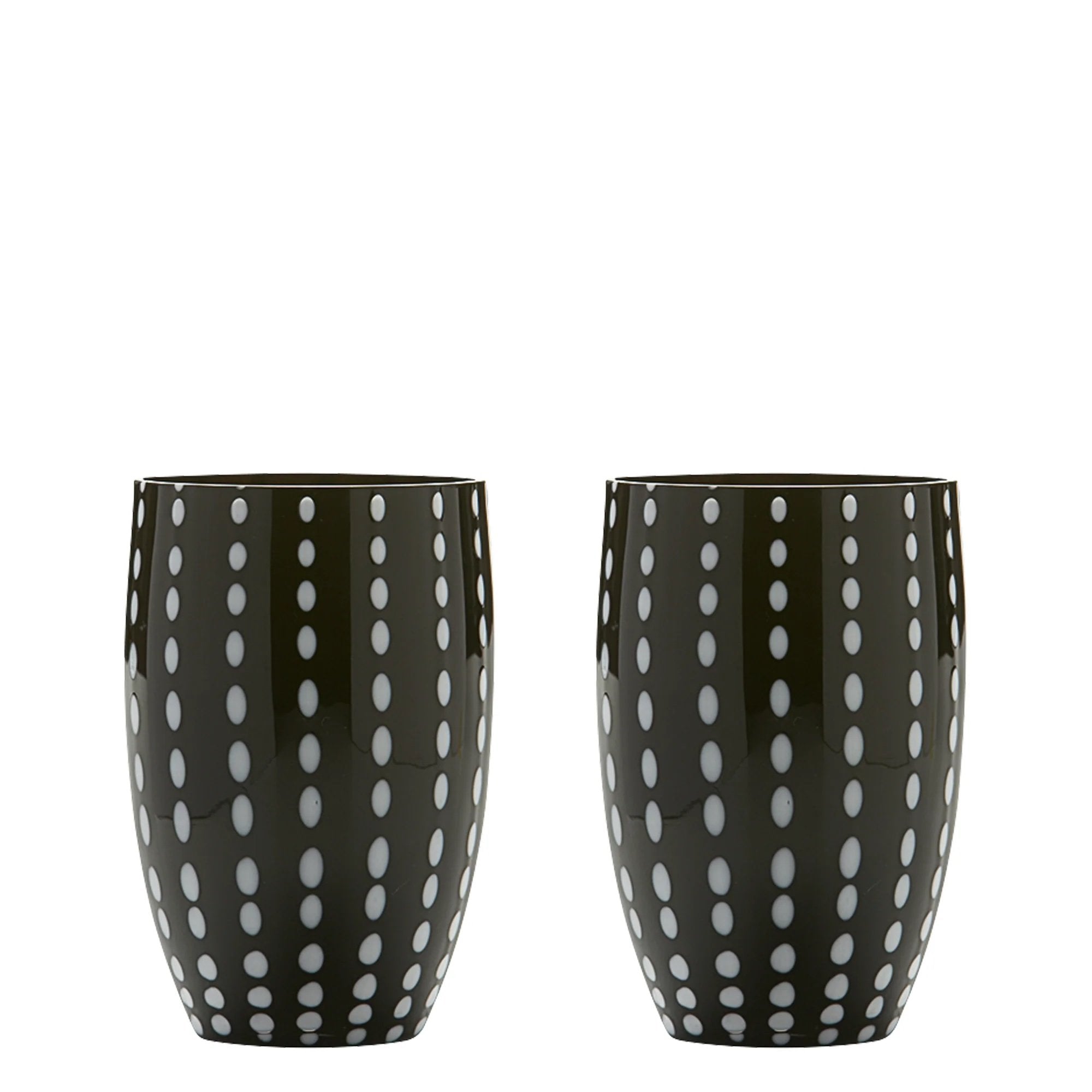 Zafferano Perle Glass Tumblers (10.8oz) | Set of 2 black
