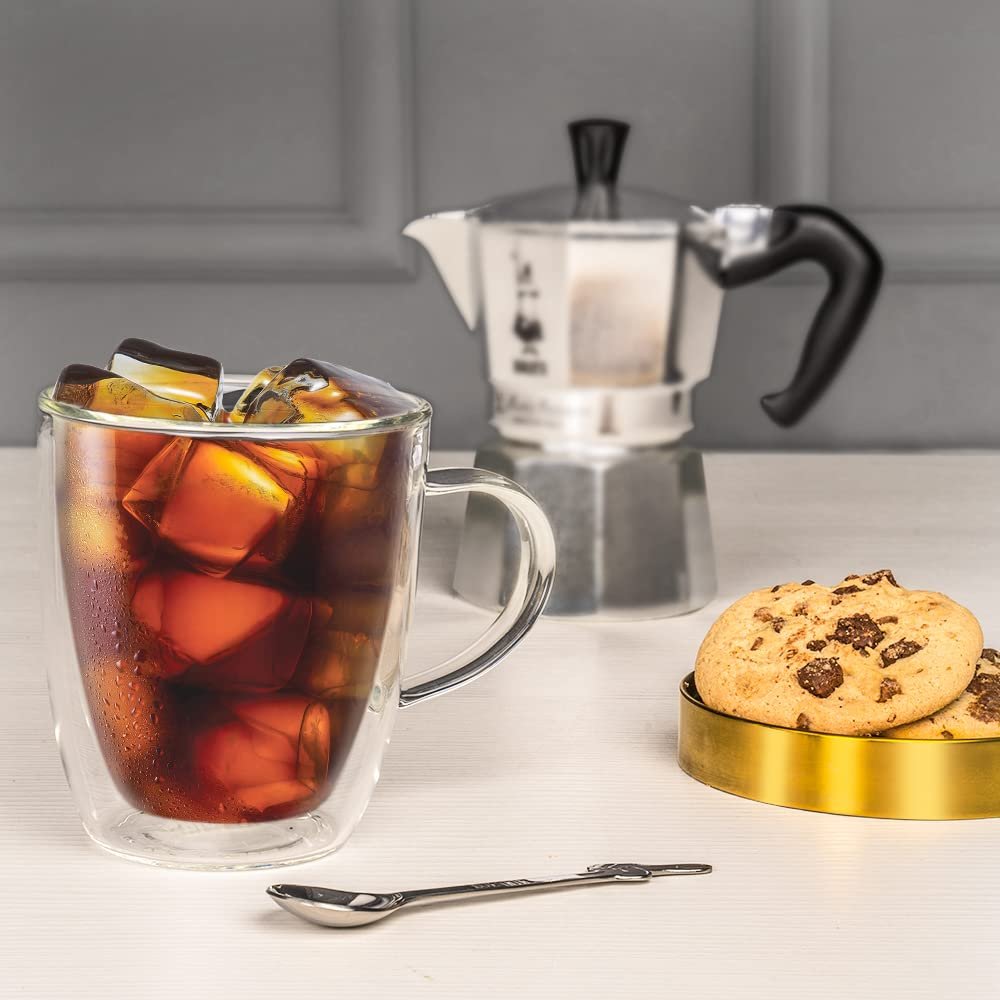 Bialetti Double Wall Capri Glass Cups Set of 2 – 350 ml Borosilicate Glass