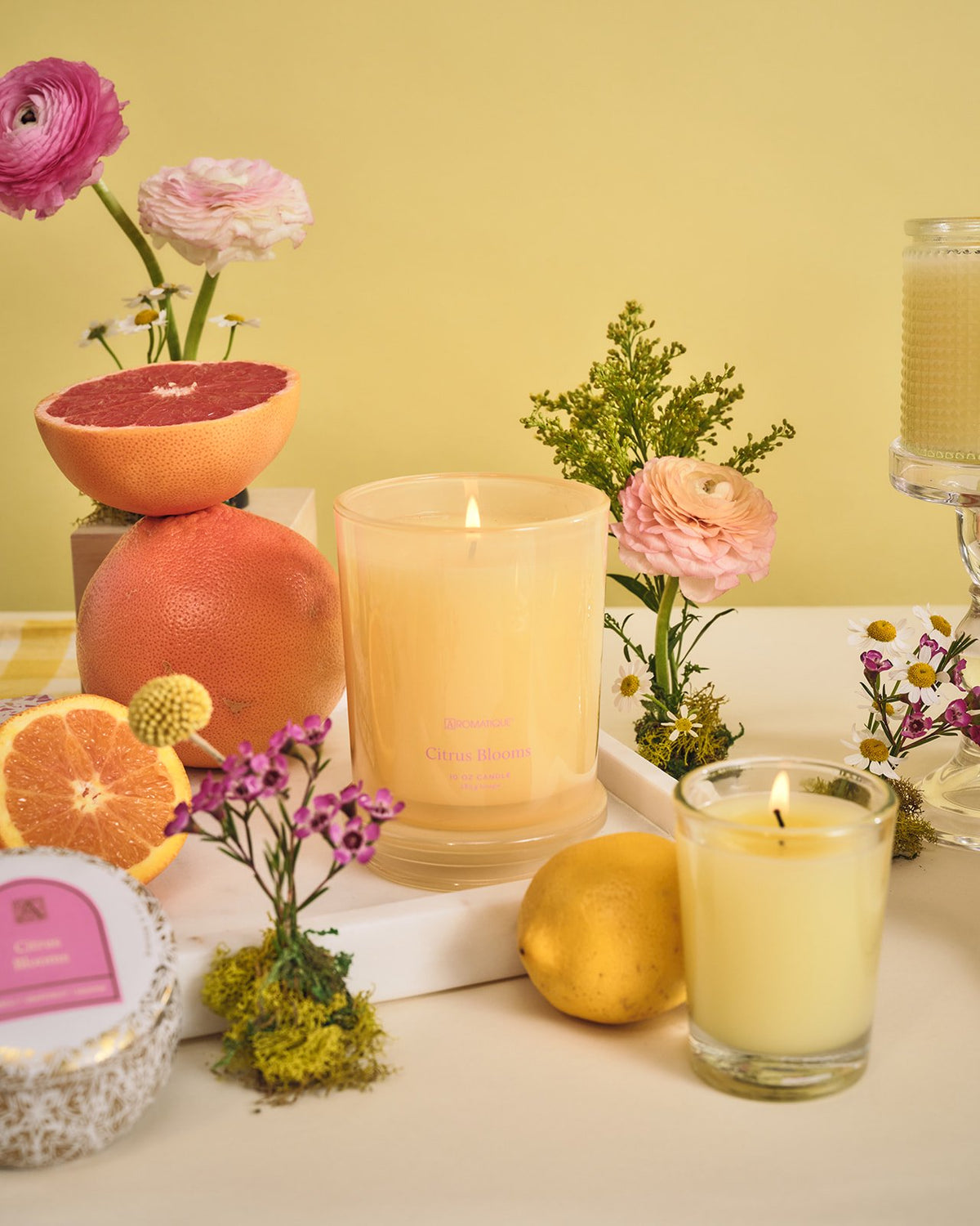 Aromatique Citrus Blooms Scented Foundry Candle 10oz Glass Vessel with Lid