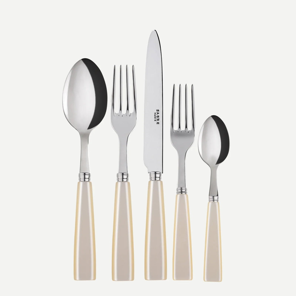 Natura Icone Flatware 5 Piece Place Setting | Nacre Pearl