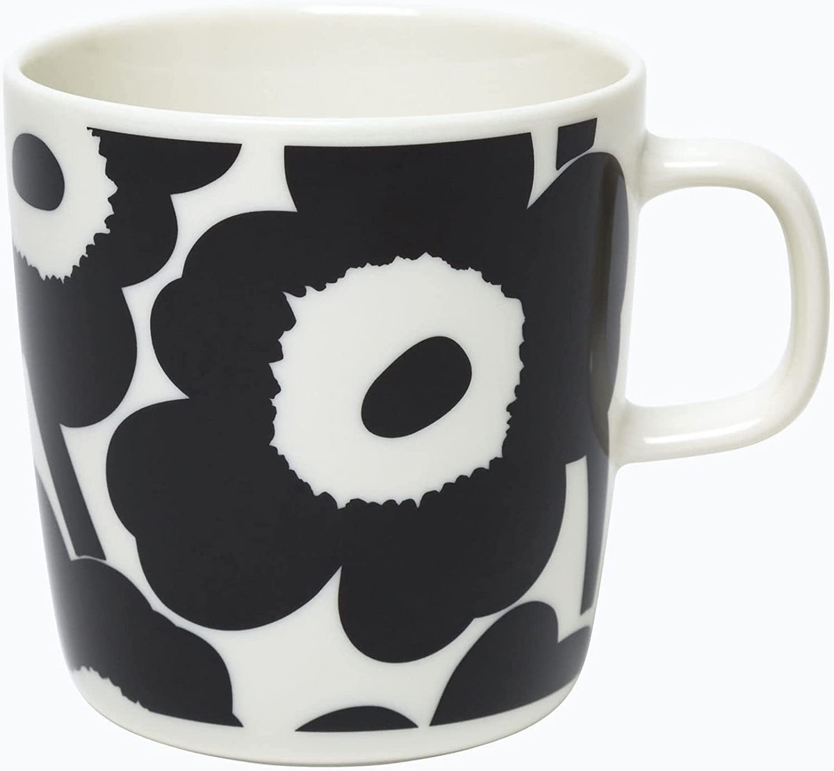 Oiva Unikko Large Mug | White & Black | 13.5oz