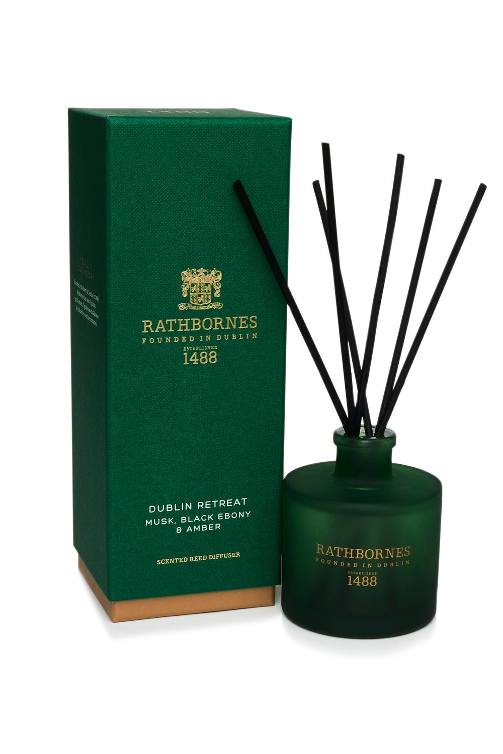 Rathbornes Dublin Retreat Luxury Refill Diffuser Oil Based (200 ml) Fragrances of Musk Black-Ebony & Amber