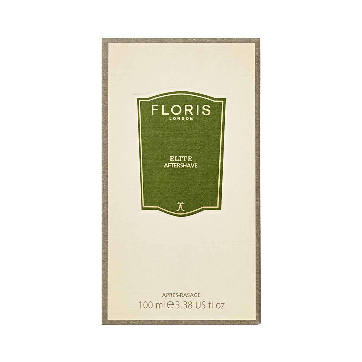 Floris Elite aftershave splash close-up label
